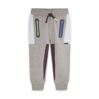 Pantalone in felpa grigio e blu per bambino della collezione active - 11339424