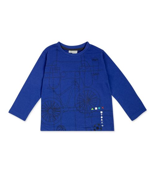Camiseta punto de niño color azul y gris de la colección active - 11339422