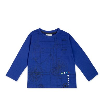 Camiseta punto de niño color azul y gris de la colección active - 11339422