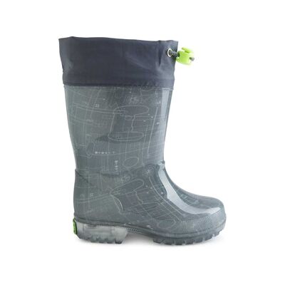 Botas de agua luz de niño color gris y azul de la colección active - 11339411