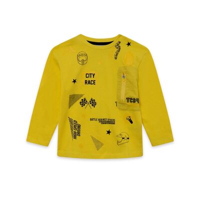 Camiseta punto de niño color amarillo y negro de la colección speed race - 11339380