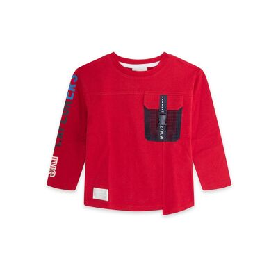 Camiseta punto de niño color rojo y azul de la colección ski explorers - 11339403