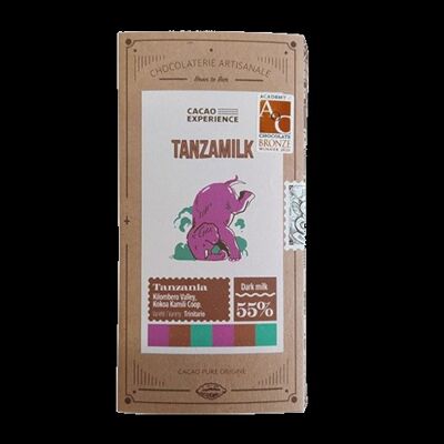 Chocolat Lait TANZAMILK KILOMBERO Valley 55% origine Tanzanie