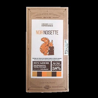 Chocolat Noir Noisettes IDUKKI 55% origine Equateur