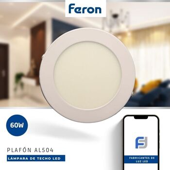 Plafonnier LED FERON AL504, 18W, 220V, 1600Lm, IP20, couleur blanche 4000k 6