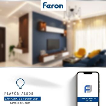 Plafonnier LED FERON AL505, 12W, 230V, 1100Lm, IP20, couleur blanche 4000k 6