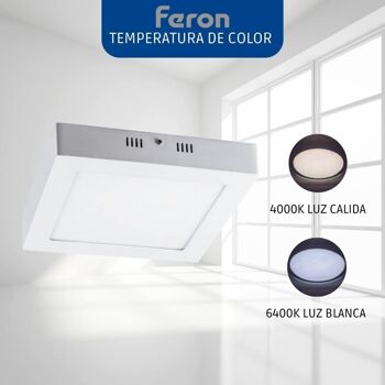 Plafonnier LED FERON AL505, 12W, 230V, 1100Lm, IP20, couleur blanche 4000k 4