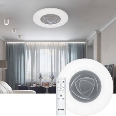 Plafón LED FERON AL5500, 80W, 3000К-6500K con mando de control, 230V, 5800Lm, IP20, blanco