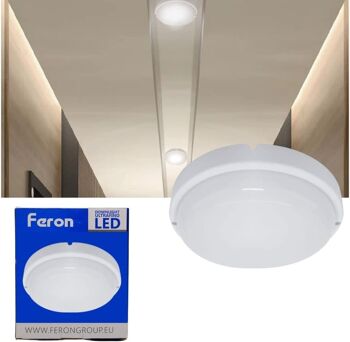 Luminaire LED avec détecteur de mouvement FERON AL3009S, 12W, 4000K, 230V, 900Lm, IP65, couleur blanche 2