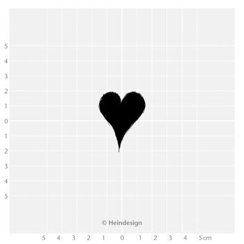 Timbre à motif Titre : Cœur - esquisse et surface 2