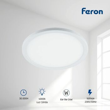 Downlight LED ultra-plat Feron | Encastré rond |Modèle AL508 | Spot LED encastrable au plafond | hublots led | 1 2