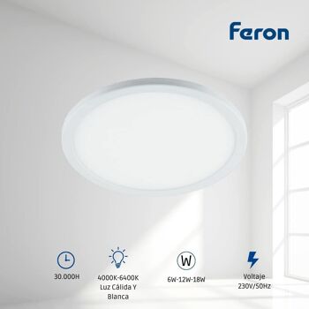 Downlight LED ultra-plat Feron | Encastré rond |Modèle AL500 | Spot led encastrable au plafond | Hublots LED | 1 2
