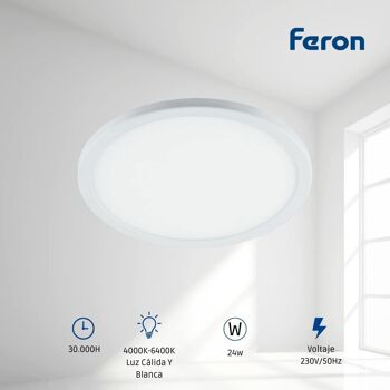 Downlight LED ultra-plat Feron | Encastré rond |Modèle AL501 | Spot led encastrable au plafond | Hublots LED | 1 2