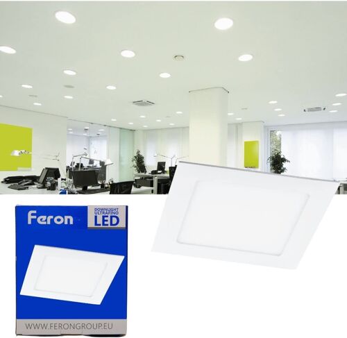 Feron Downlight LED ultrafino | Empotrable Cuadrado |Modelo AL502 | Foco empotrable led techo |Ojos de buey de led| 1