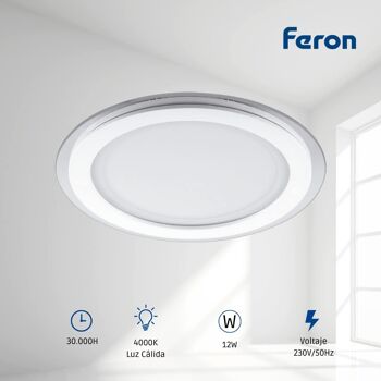 Downlight LED ultra-plat Feron | Downlight LED encastré pour panneau|Modèle AL2110 | Spot led encastrable au plafond | Hublots LED | 1 2