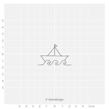 Titre du tampon motif : Bateau en papier avec vagues 2