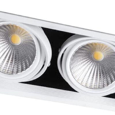 FERON Quadratisches verstellbares LED-Downlight | Lager-, Handels-, Bürobeleuchtung LED-Lampe | LED-Einbau-Downlight | zwei
