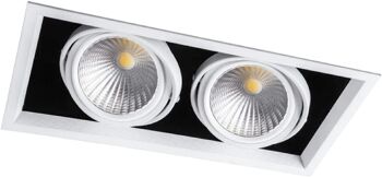 FERON Downlight LED carré réglable | Lampe LED pour entrepôt, commerce, bureau | Downlight LED encastré | deux 1