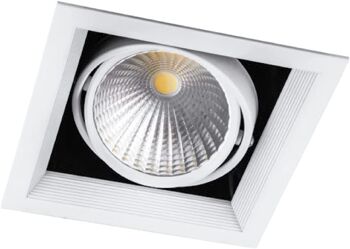 FERON Downlight LED carré réglable | Lampe LED pour entrepôt, commerce, bureau | Downlight LED encastré | 1 1
