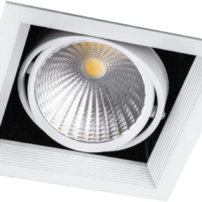FERON Downlight LED carré réglable | Lampe LED pour entrepôt, commerce, bureau | Downlight LED encastré | 1
