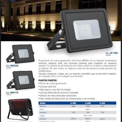 FERON Proyector LED | Foco led para Porches,Garaje, Patio,Estadio | Proyector Ultrafino IP65 |Angulo de Apertura 120º |Foco reflector | 5