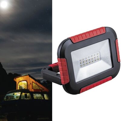 Projecteur LED portable FERON 10W | 6400К, 5V/50Hz, 800Lm, IP44, angle d'ouverture 120°| lampe de travail, batterie rechargeable, étanche | lampe de travail, lampe de travail pour camping, pêche, atelier, chantiers 125*42*160 mm