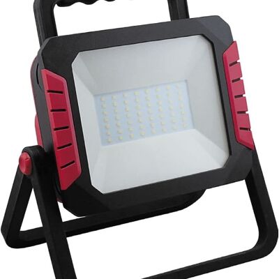 FERON Projecteur LED portable, avec chargeur | 50W, 6400К 5000Lm, IP44, angle d'ouverture 120°| lampe de travail, batterie rechargeable, étanche | lampe de travail, lampe de travail pour camping, pêche, atelier, chantiers|270*300*180 mm