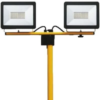 FERON Tragbarer LED-Strahler mit Stativ | 30W, 6400K| 2700lm, IP65| Arbeitslampe, Arbeitslicht für Camping, Angeln, Werkstatt, Baustelle | Stativhöhe 497 * 1080 * 1650 (Stativ + Kopf)