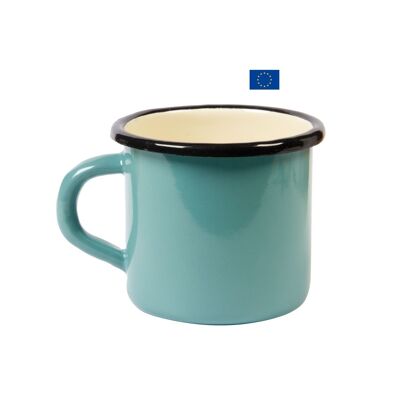 Becher aus blau emailliertem Eisen