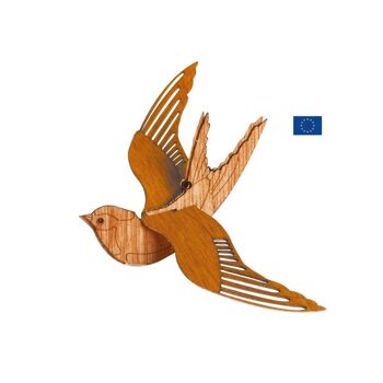 Carte "oiseau" en bois