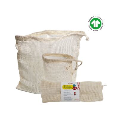 Set of 2 mesh bulk bags size S and L