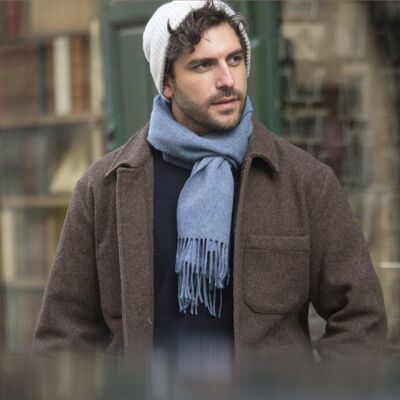 Wool scarf - one size - steel blue