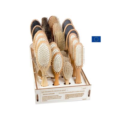 Display with 24 hairbrushes