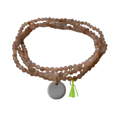 Abby bracelet necklace - Sunstone - Peach