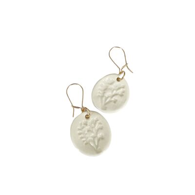 Clochette short earrings - White porcelain