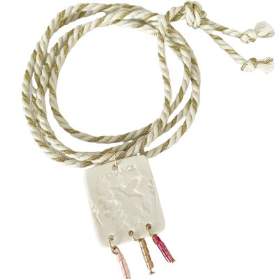 Doris bracelet necklace - Ecru / Gold