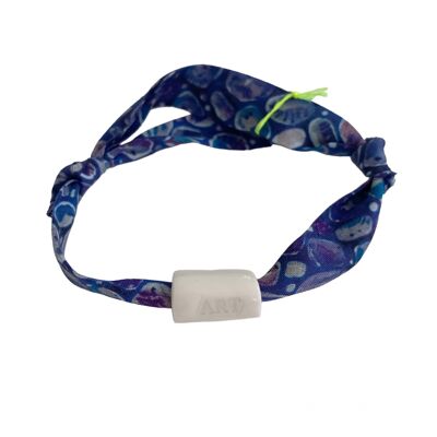 Dorothy "Art" cylinder bracelet - Blue patterns