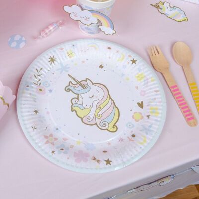 6 Unicorn Plates - Recyclable