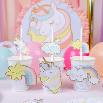 6 Unicorn Cups - Recyclable