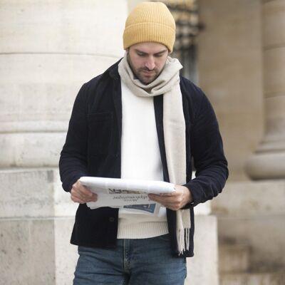 Wool and cashmere beanie - mustard yellow