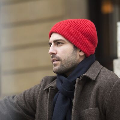 Wool and cashmere beanie - red