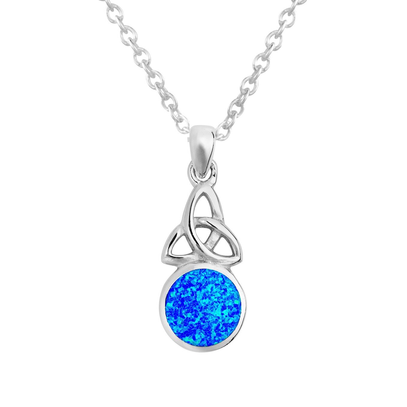 Bellissima collana Triquetra con opale blu