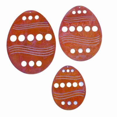 Uova di Pasqua da appendere | Appendiabiti per decorazioni pasquali set di 3 | Decorazione pasquale patina decorazione da giardino