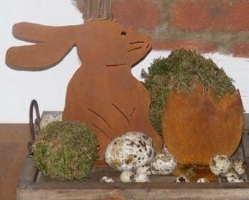lapin décoration métal | Décoration de Pâques figure de lapin vintage 3