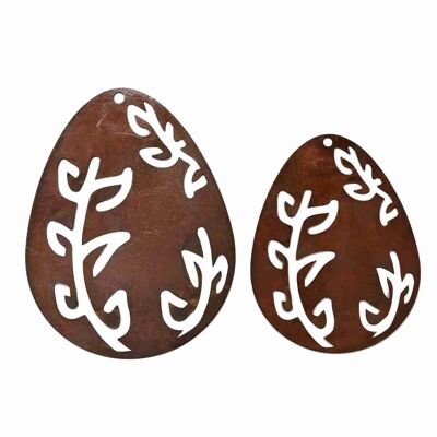 Patina Easter eggs for hanging | motif tendril | Set of 2 hanging decorations