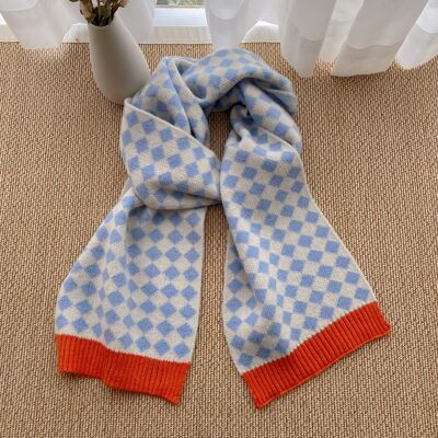 Checkered Knitted Comfy Scarf