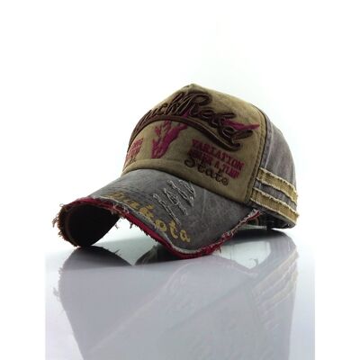 Embroidered Letter Ripped Fashion Cap
