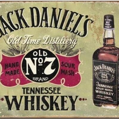 Targa in metallo USA 31x40 cm Jack Daniels Old Time Distillery fatta a mano
