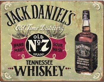 Plaque en tôle US 31x40 cm Jack Daniels old time distillerie fait main