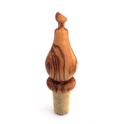 Bottle cap pear stopper cork handmade olive wood